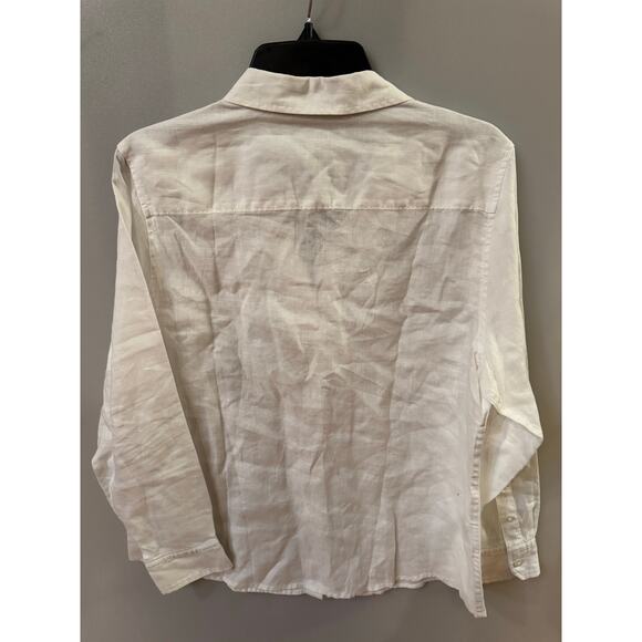 Tommy Bahama Linen Long-Sleeve White Shirt - Size Large (new) - Picture 4 of 5